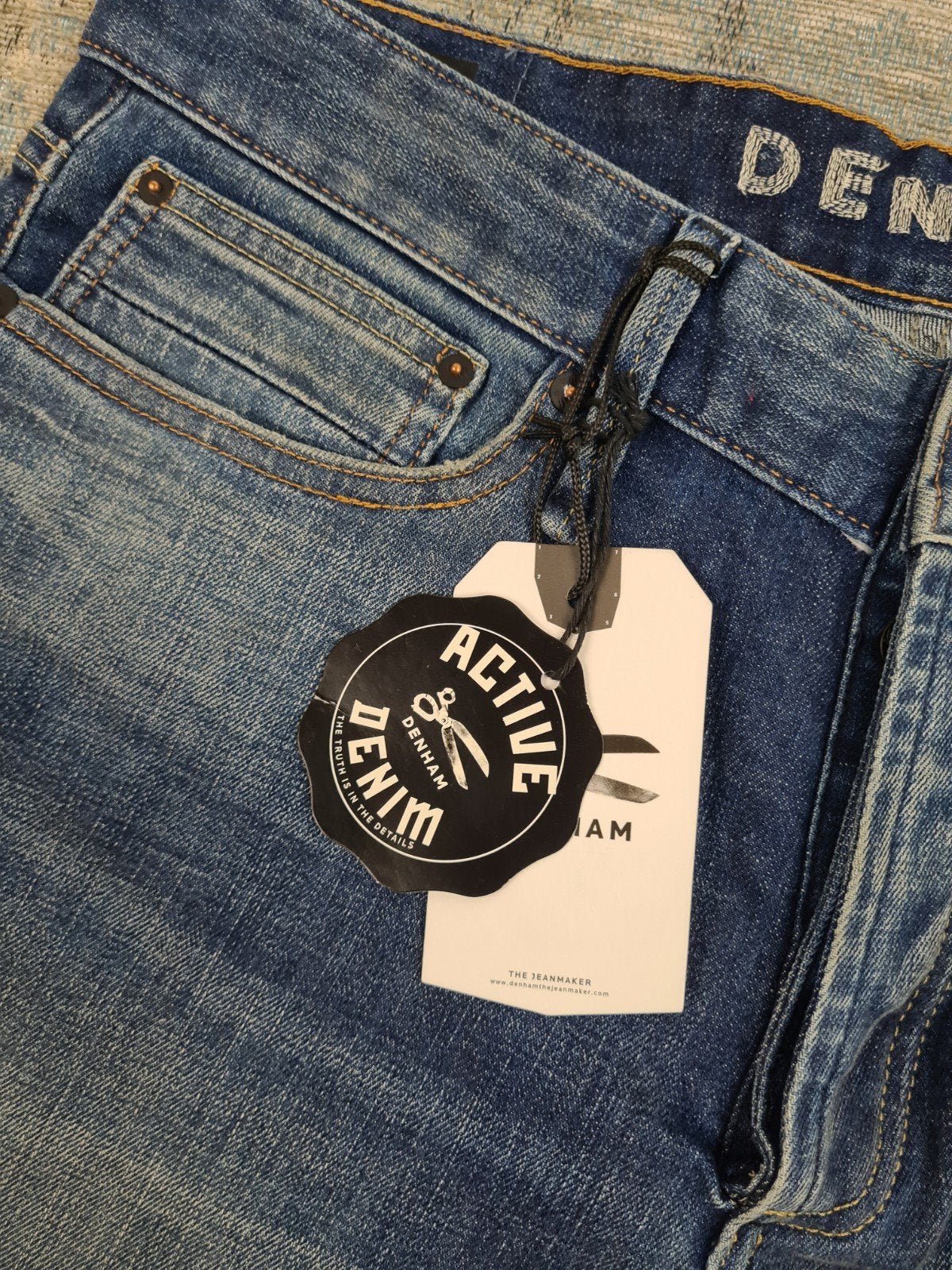 DENHAM RAZOR W33 L30 NIEUW Slim STRETCH Bronno3330 Blauw, https://www.denham.com/contact/, DENHAM B.V., Blauw, Nieuw