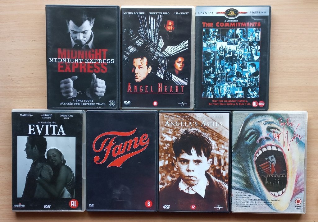 7x Alan Parker o.a. The commitments, Angel heart, The wall,, Inclusief boekje, Vanaf 16 jaar, Overige gebieden, Verzenden
