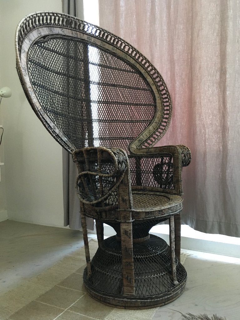 Rotan stoel, Ophalen, Bruin, 60’s 70’s, Riet of Rotan