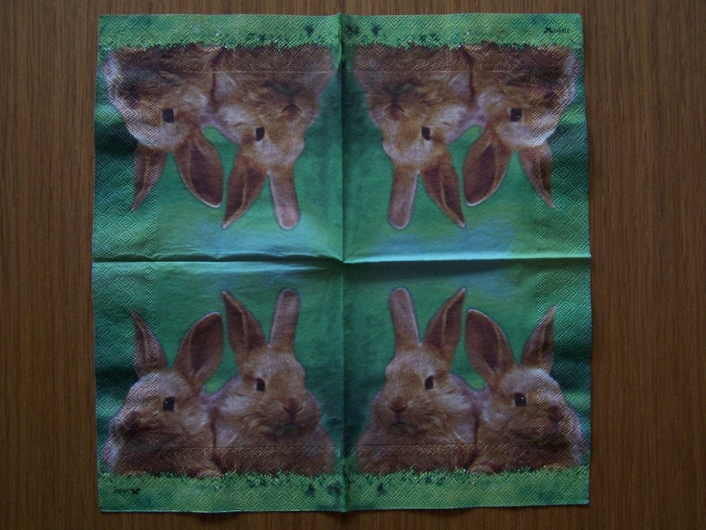 Servetten per stuk nr.8 (KONIJNEN), Nieuw, Meerkleurig, Ophalen of Verzenden, Papier of Karton