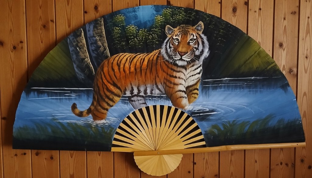 Waaier XXL tijger gratis bezorging, Oosters, Ophalen of Verzenden, Zo goed als nieuw, 150 cm