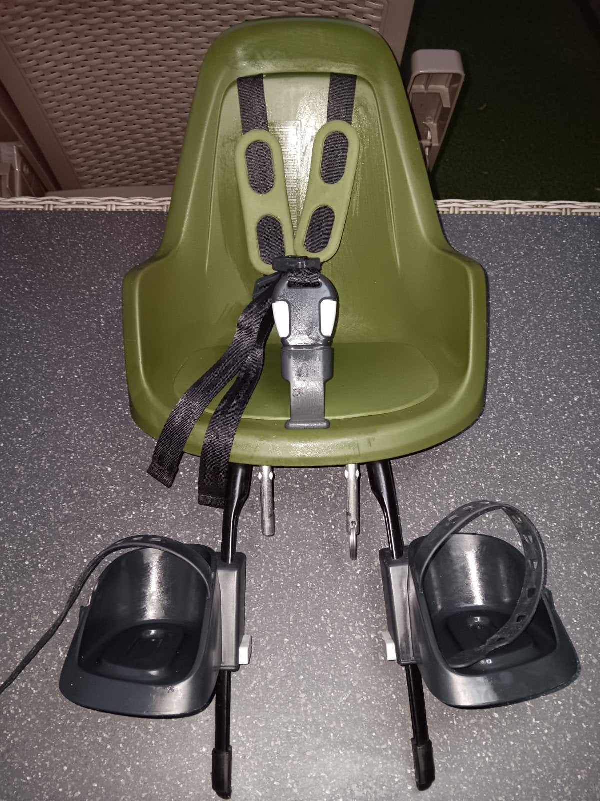 Bobike Mini One Fietsstoeltje Voorop met Windscherm, Ophalen of Verzenden, Bobike, Gebruikt, Voetsteuntjes