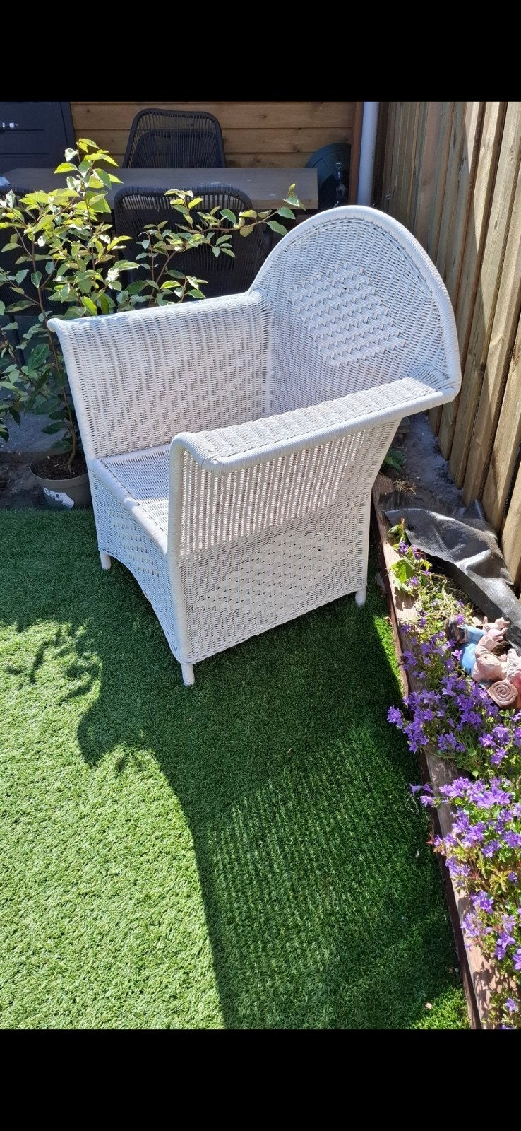 Witte Wicker Tuinstoel - Comfortabel en Stijlvol, Ophalen, Gebruikt, Wicker