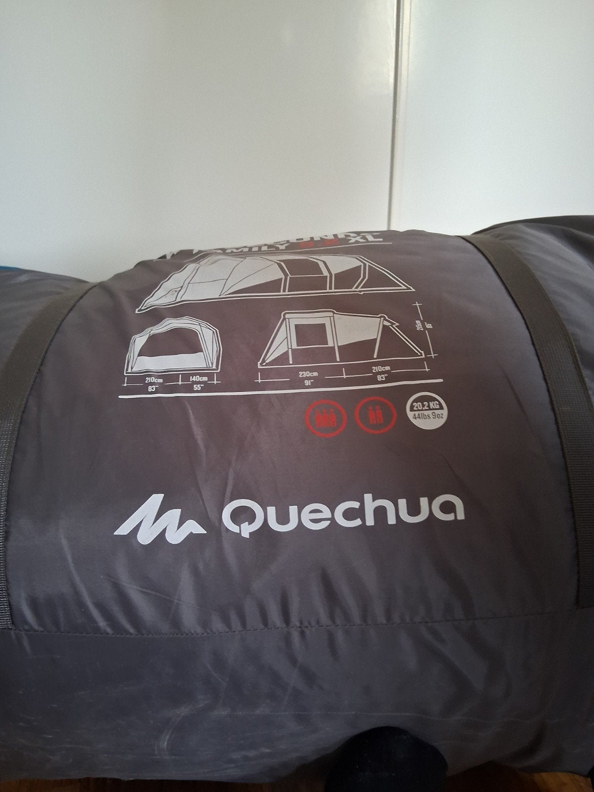 Quechua air seconds 5.2 opblaasbare tent, Caravans en Kamperen, Ophalen, Zo goed als nieuw, Tot en met 4