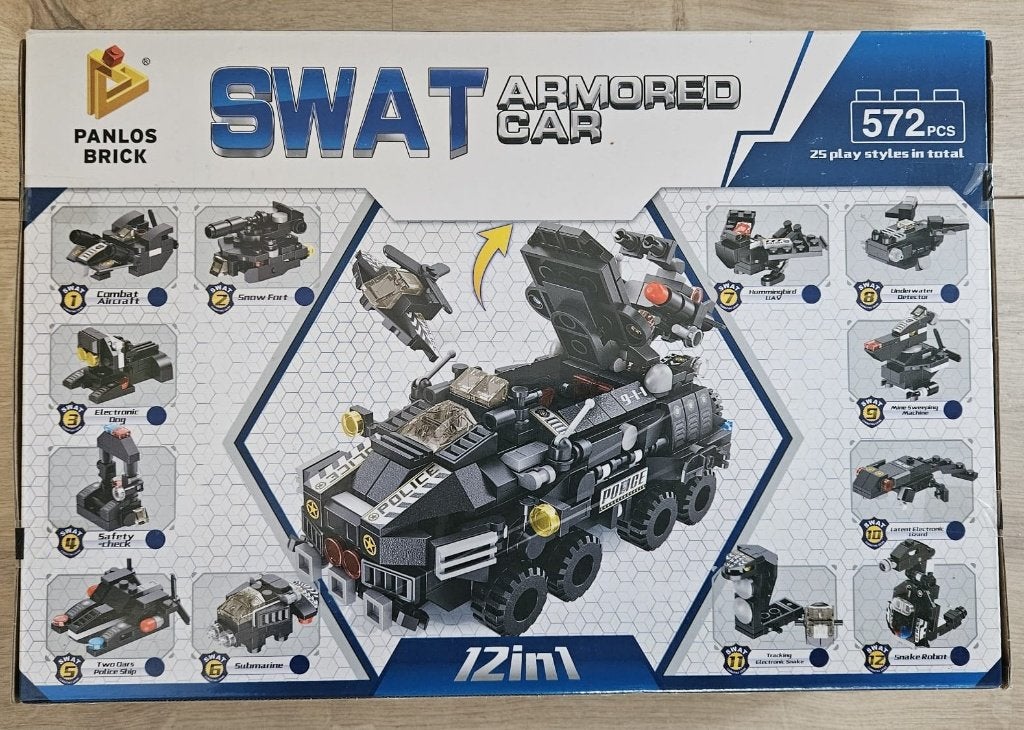 Panlos Brick SWAT Gepantserde Auto 7-in-1 Bouwset, Ophalen of Verzenden, Nieuw, Overige merken