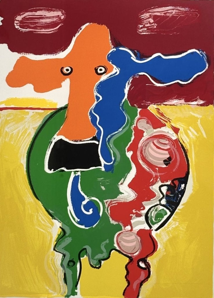 993. Zeefdruk, Peter Diem - 'Orange Nose Cow', jaren '90
