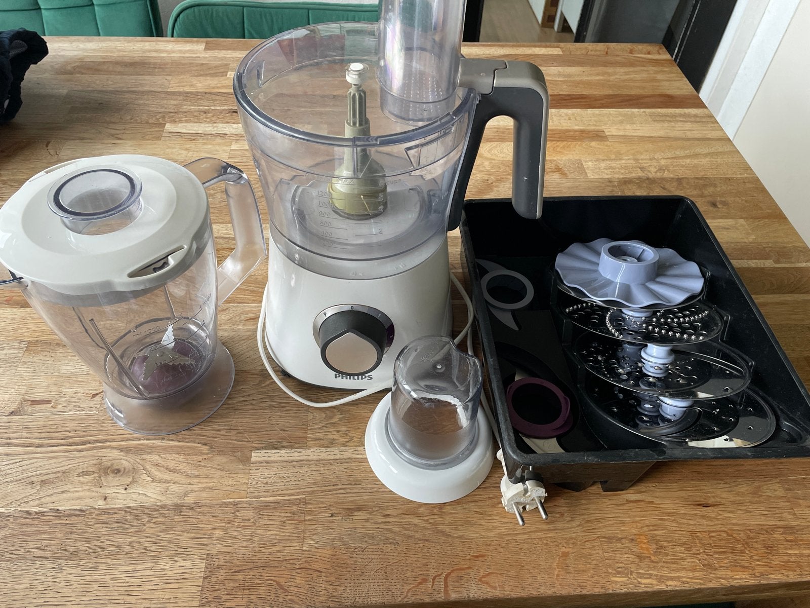 Philips Keukenmachine HR7762/00/AC, 2 tot 3 liter, Ophalen of Verzenden, Gebruikt, 3 snelheden of meer