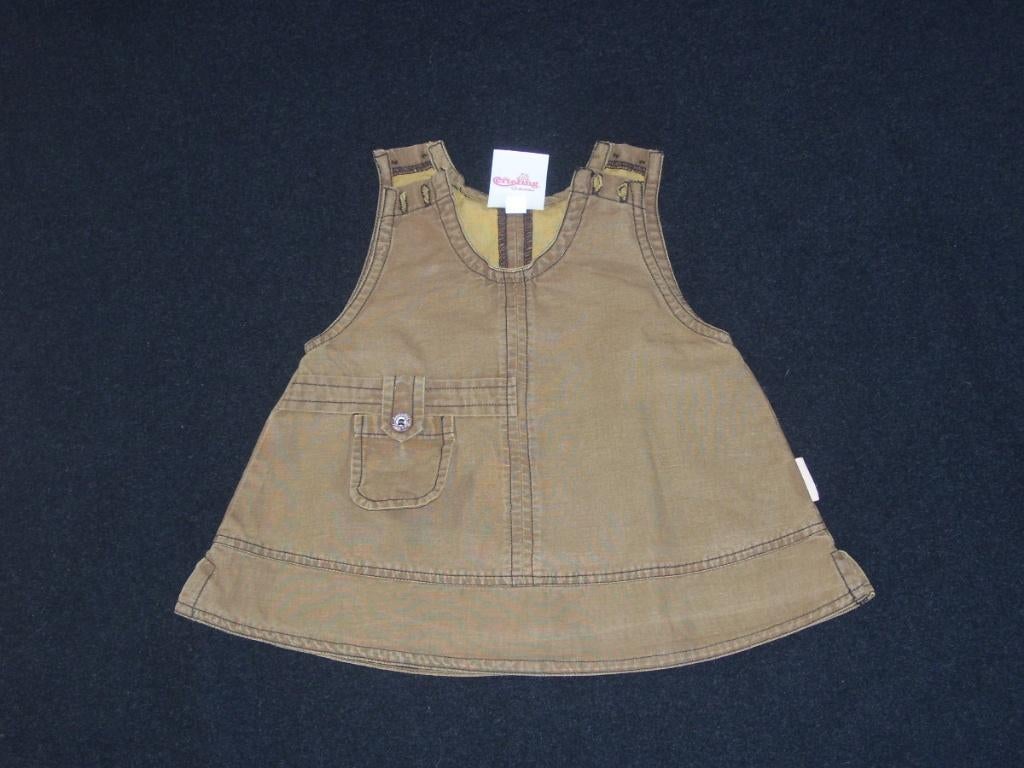 khaki groen jurkje mt 68/74, Kinderen en Baby's, Meisje, Jurkje of Rokje, Efteling, Ophalen of Verzenden