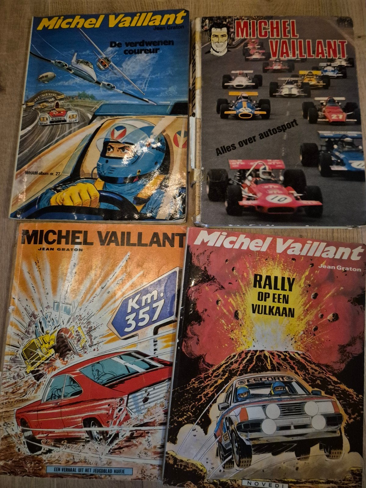 4 Michel Vaillant stripboeken - Gebruikt, Meerdere stripboeken, Ophalen of Verzenden, Gelezen, Jean Graton
