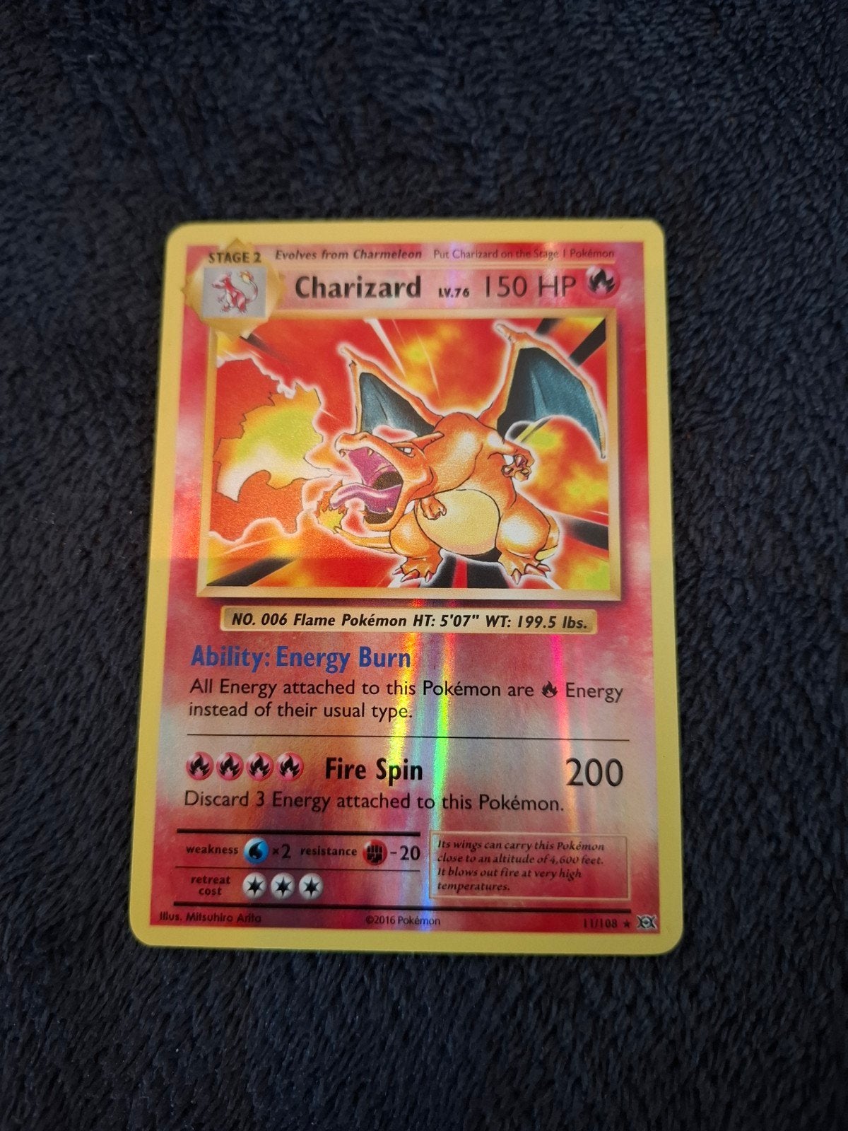 Charizard 11/108 Reverse Holo Pokémon kaart, Ophalen of Verzenden