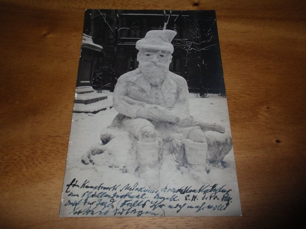 Fotokaart Sneeuwpop Jager of Militair Winter, Verzenden, Voor 1920, Gelopen, Overige thema's