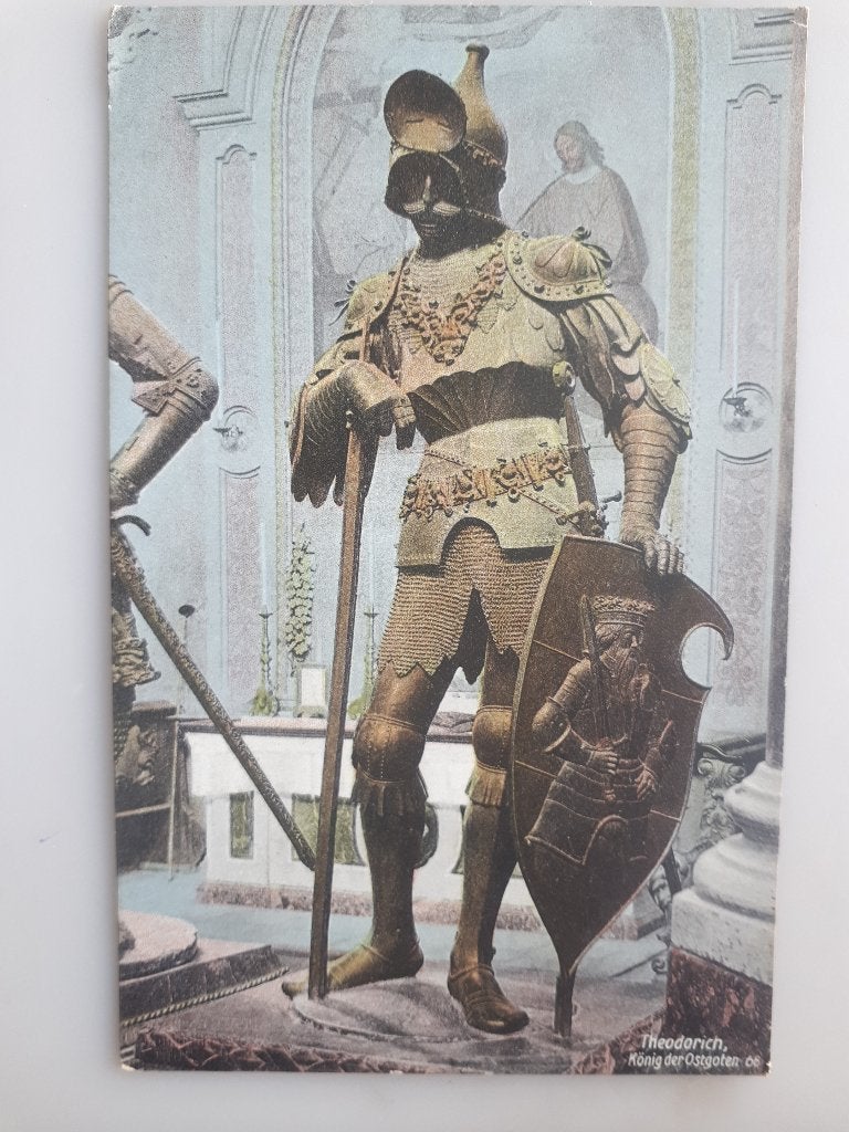 OUDE PCARD : THEODORIK d Grote Kon. OSTROGOTEN + 526 Ref B14, Ophalen of Verzenden, Zo goed als nieuw, Voor 1940, Prent