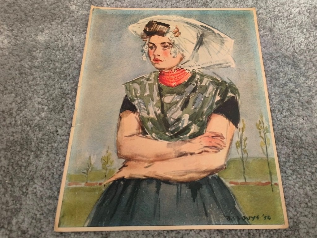 Prent Bob Buys '54 (klederdracht), Gebruikt, Klederdracht, Ophalen of Verzenden, 1940 tot 1960