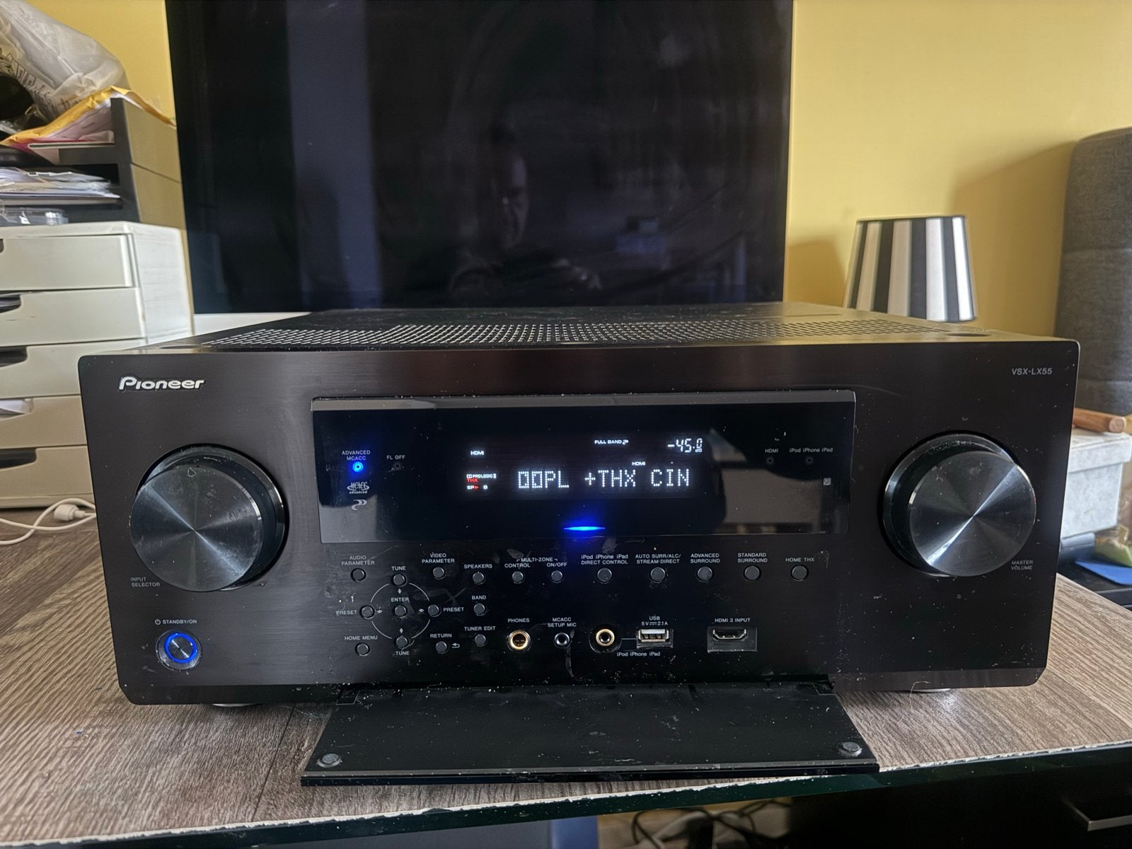 Pioneer VSX-LX55 AV-receiver met afstandsbediening, Gebruikt, Ophalen of Verzenden, Pioneer, 120 watt of meer