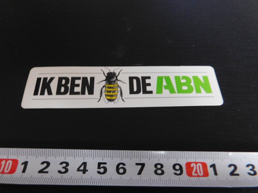 sticker Ik ben bij de ABN  Bank  KJ672, Verzamelen, Ophalen, Zo goed als nieuw