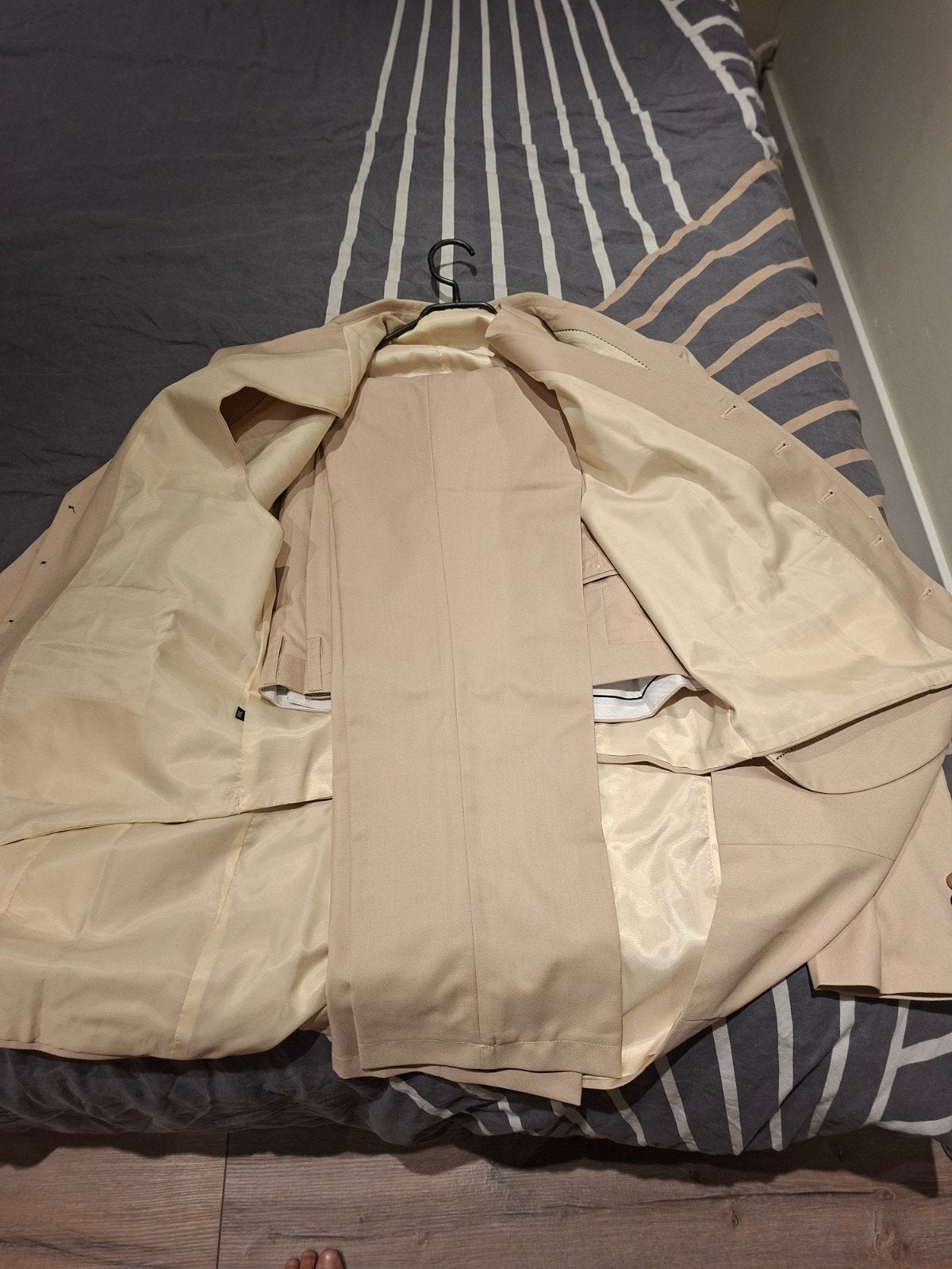 Beige herenpak - colbert, gilet en pantalon, Kleding | Heren, Onbekend, Beige, Maat 56/58 (XL), Ophalen of Verzenden