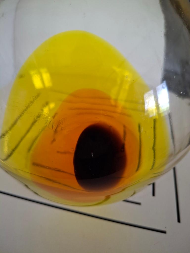 Mondgeblazen Vintage Vaas Jaren '70 - Geel/Oranje Glas, Ophalen of Verzenden