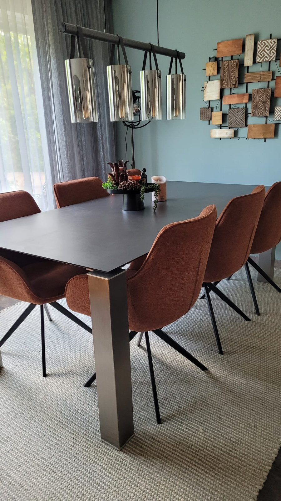 Eettafel 200x100cm, Zo goed als nieuw, Vijf personen of meer, 150 tot 200 cm, Rechthoekig