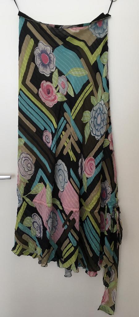 Moschino zijden lange rok, Maat 38/40 (M), Overige kleuren, Gedragen, Onder de knie