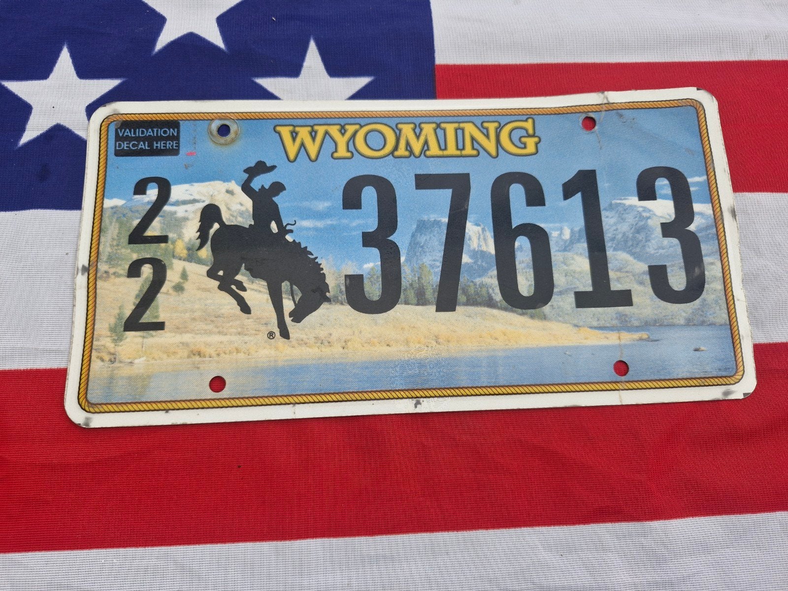 Kentekenplaat Wyoming USA Nummerplaat nummerbord License VS, Ophalen of Verzenden, Gebruikt, Auto's
