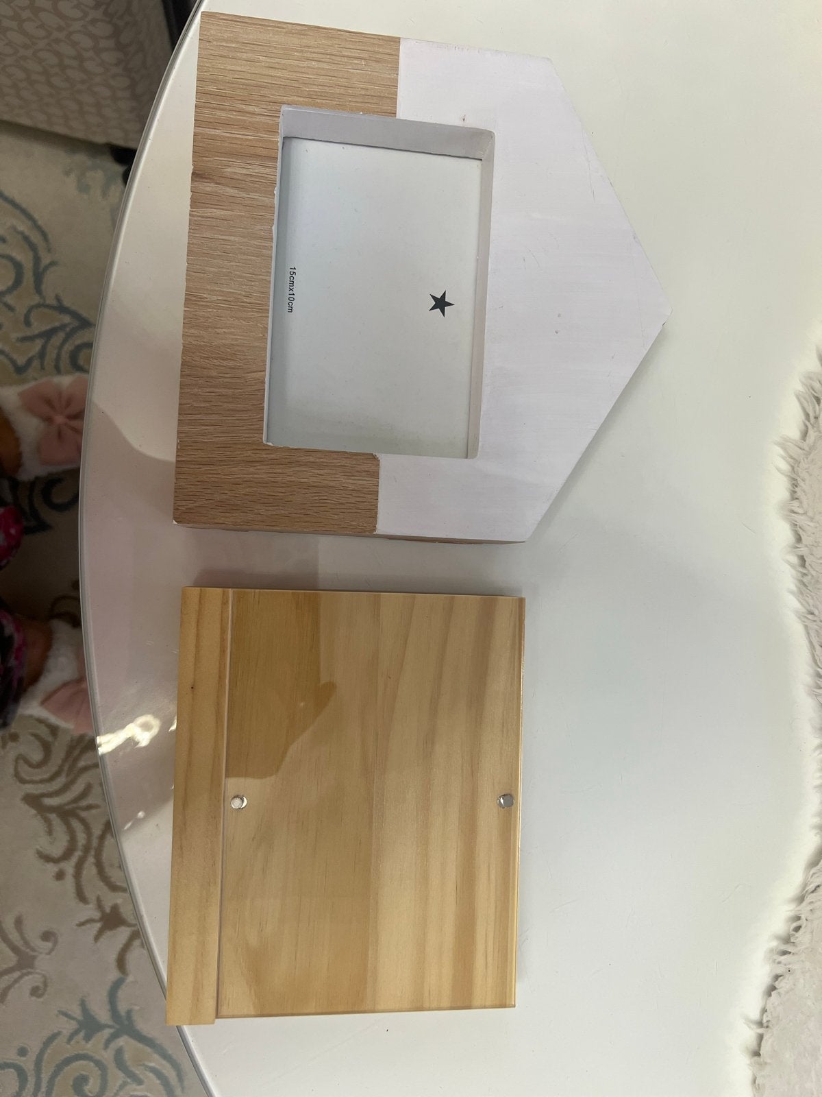 Primark fotolijstje hout en wit huisje, Ophalen of Verzenden, Zo goed als nieuw, Fotolijst, Met glas
