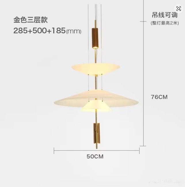 Design Hanglamp "Flamingo" — Goud, 3 lagen (Dupe), Ophalen of Verzenden, Nieuw, Metaal, Overige fittingen