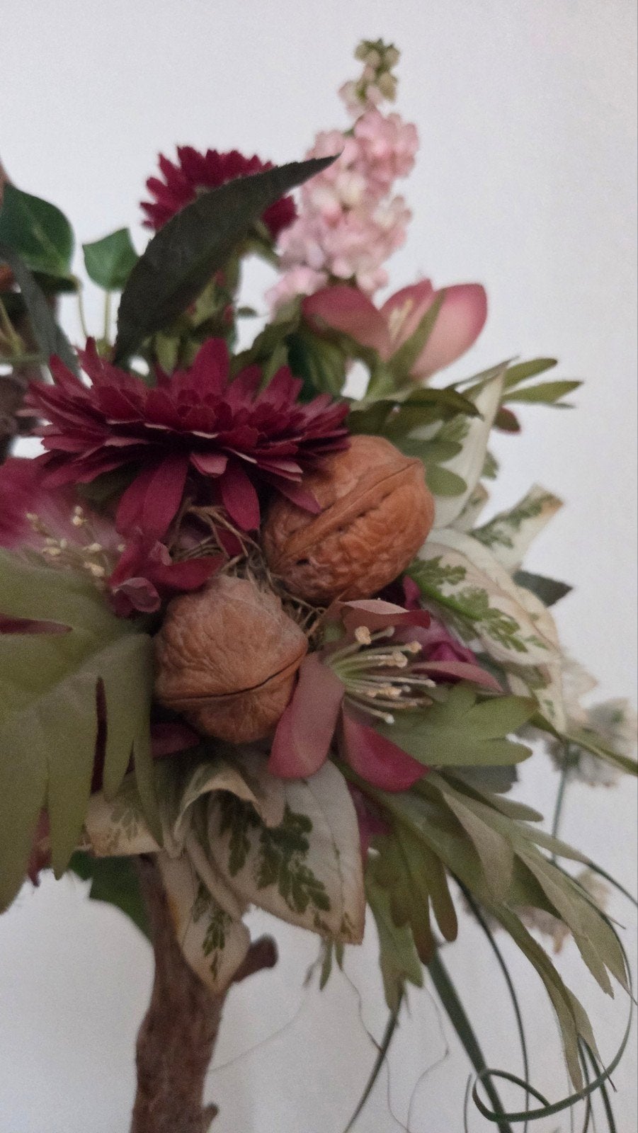Bonsai met roze bloemen & zwarte pot, Ophalen, Zo goed als nieuw