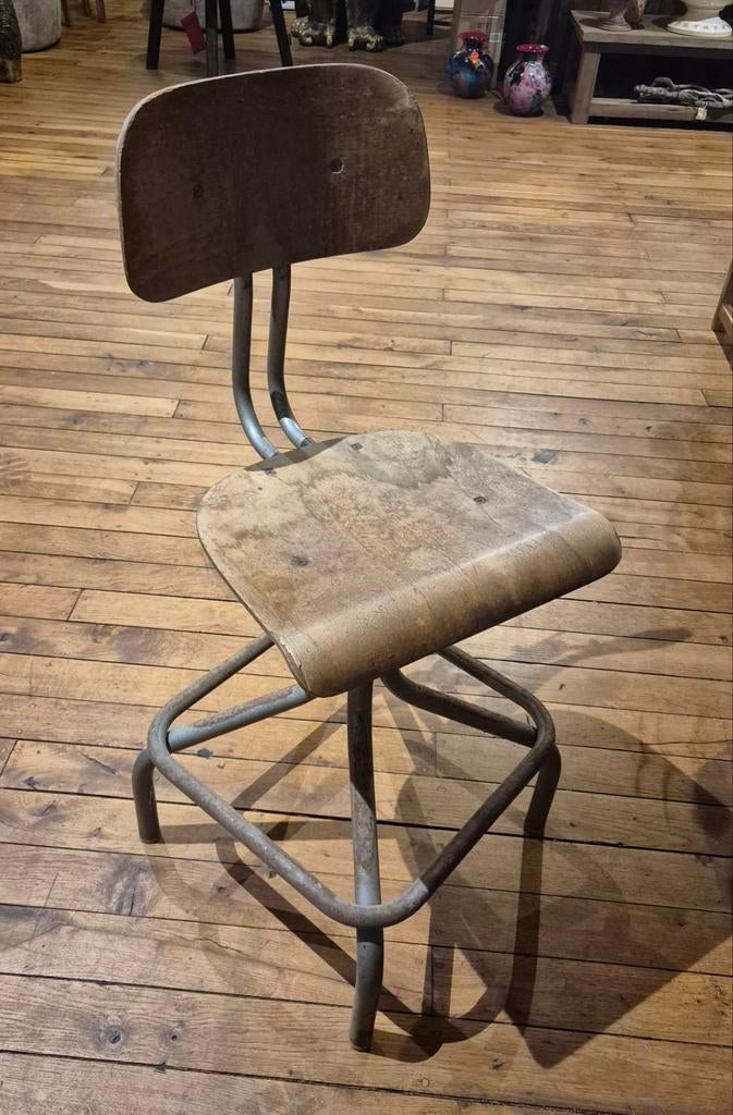 Vintage industriële werkstoel / fabrieksstoel, Ophalen