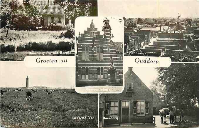 301-349-023 Ouddorp Groeten uit, Verzamelen, Ansichtkaarten | Nederland, Verzenden, Voor 1920, Zuid-Holland