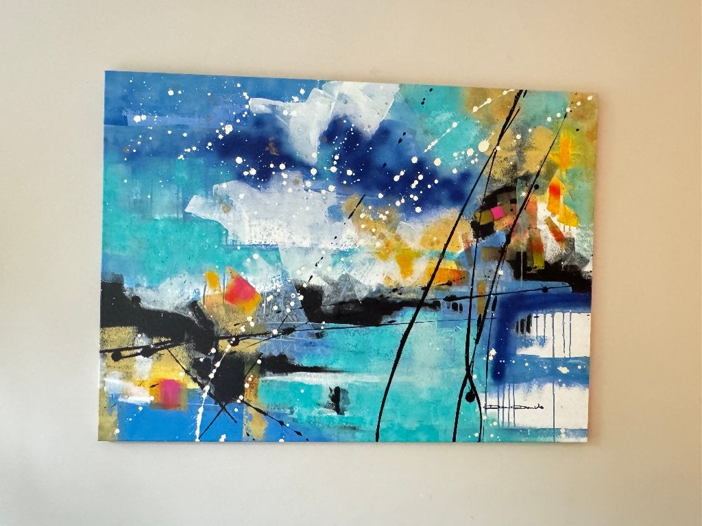 Abstract Schilderij bij Dam Domido 130x90cm, Ophalen