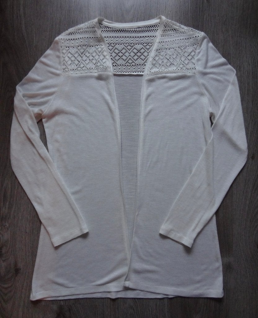 Gebroken wit creme wit vest met mooi opengewerkt stukje mt L, Kleding | Dames, Ophalen of Verzenden, Zo goed als nieuw, Maat 42/44 (L)