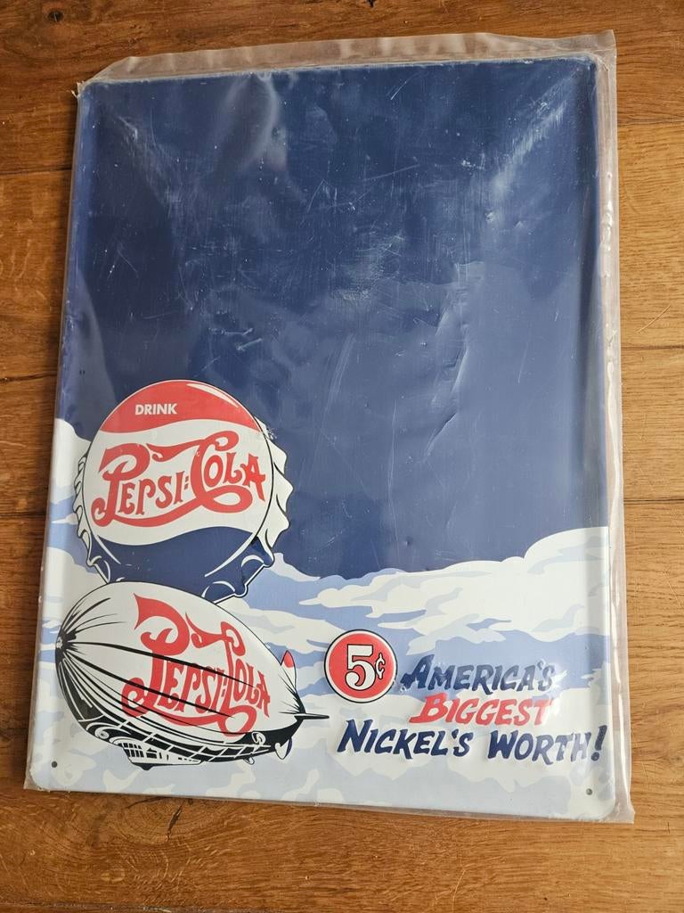 Nieuw Pepsi Cola Reclamebord - Vintage Look, Ophalen of Verzenden, Nieuw, Reclamebord