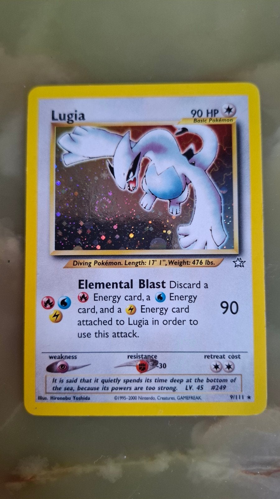 Lugia Pokémon Kaart - Neo Genesis Holo 9/111 (2000), Ophalen of Verzenden, Gebruikt, Losse kaart, Foil