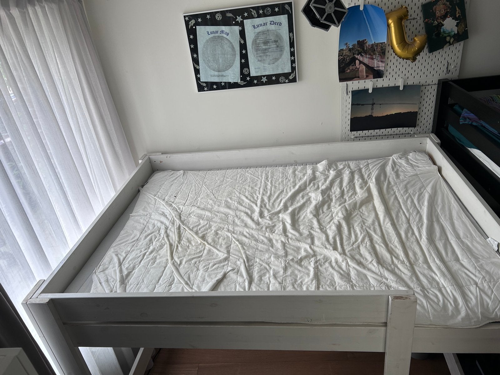 Stevig wit DUBBEL stapelbed, Ophalen, Gebruikt, 160 tot 180 cm, Tweepersoons
