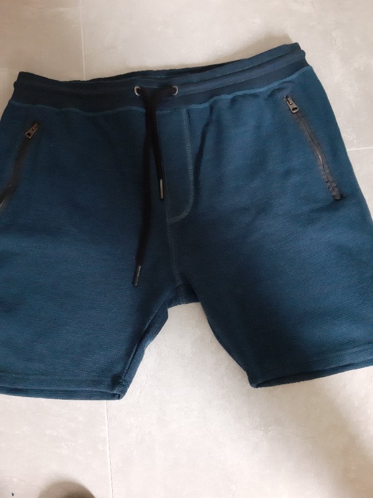 Nieuwe sportieve korte broek/short sweat zip., Blauw, Nieuw, Ophalen of Verzenden, Refill