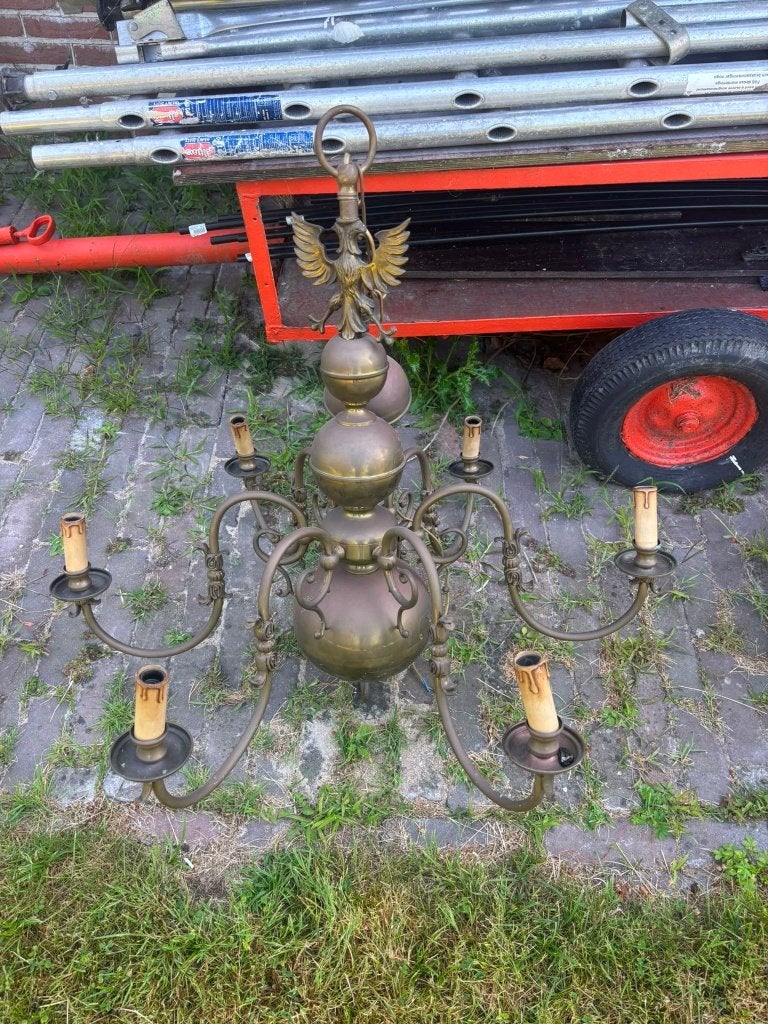 koperen kroonluchter oud-bestuurskamer AZ, Ophalen, Overige materialen, Gebruikt, Arts-Deco