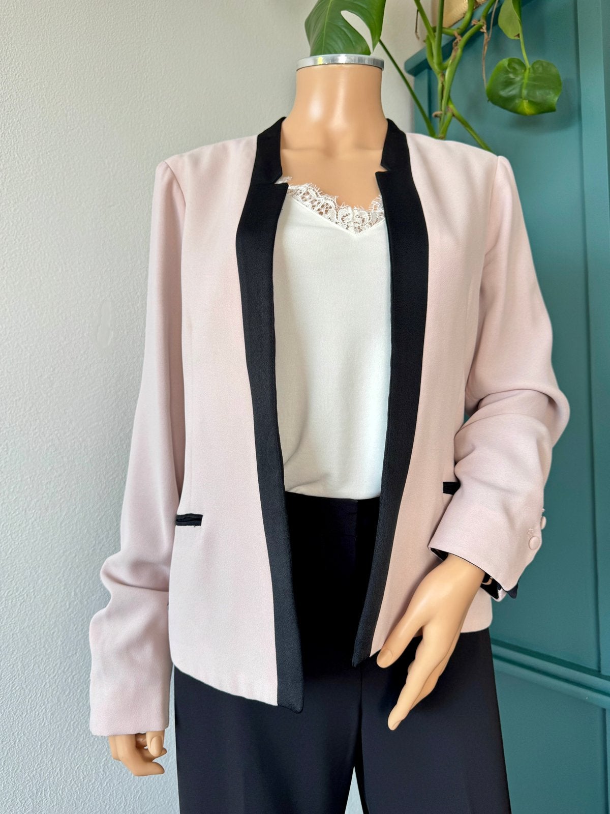 MAISON SCOTCH blazer maat T3 (38) - roze - zwart, Maat 38/40 (M), Zo goed als nieuw, Jasje, Roze