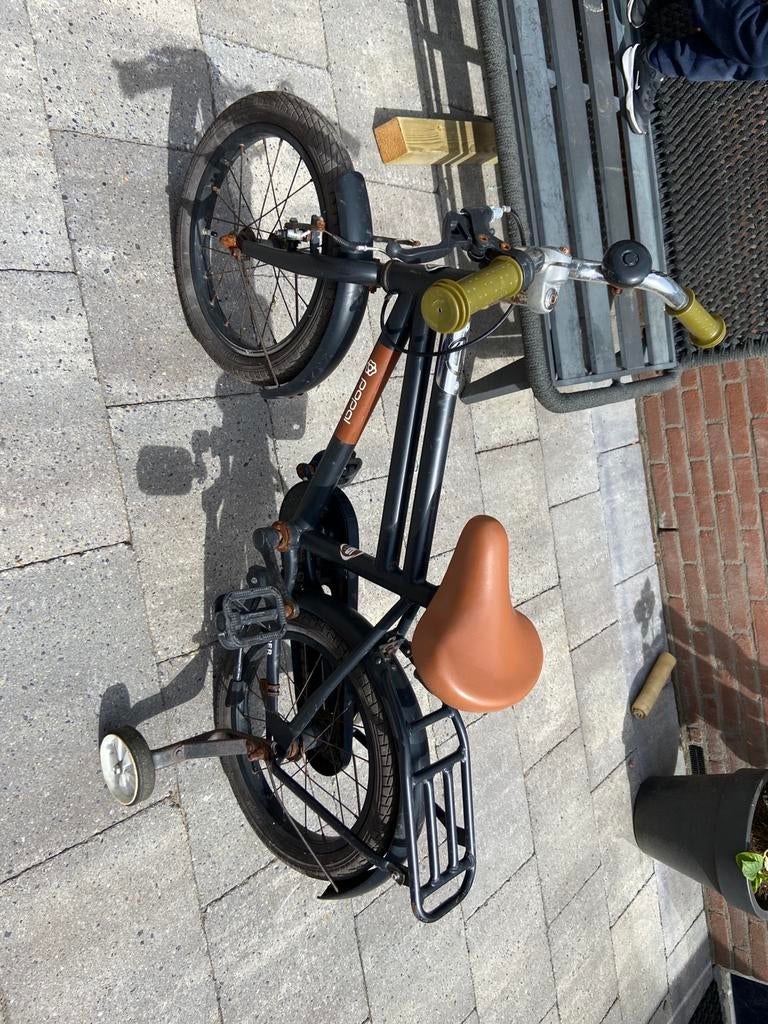 Kinderfiets Popal zwart 16 inch, Ophalen, Gebruikt, 16 tot 18 inch
