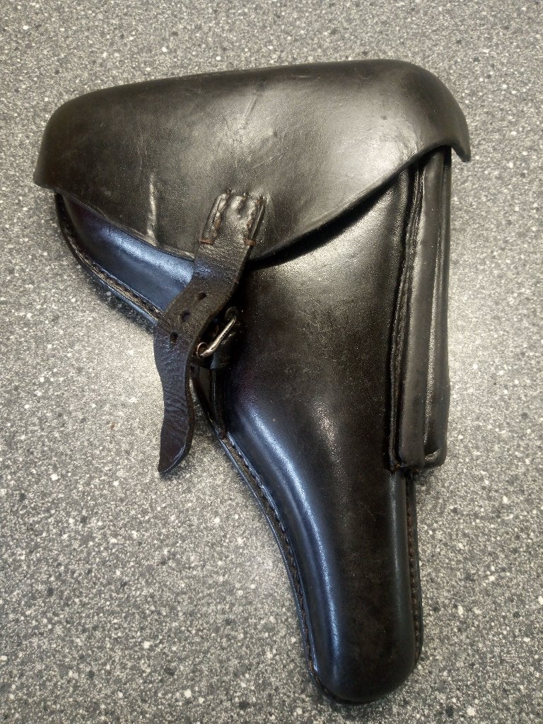WW1 WO1 origineel Luger p08 holster hard shell zwart, Ophalen of Verzenden, Overige soorten, Duitsland, Overige typen
