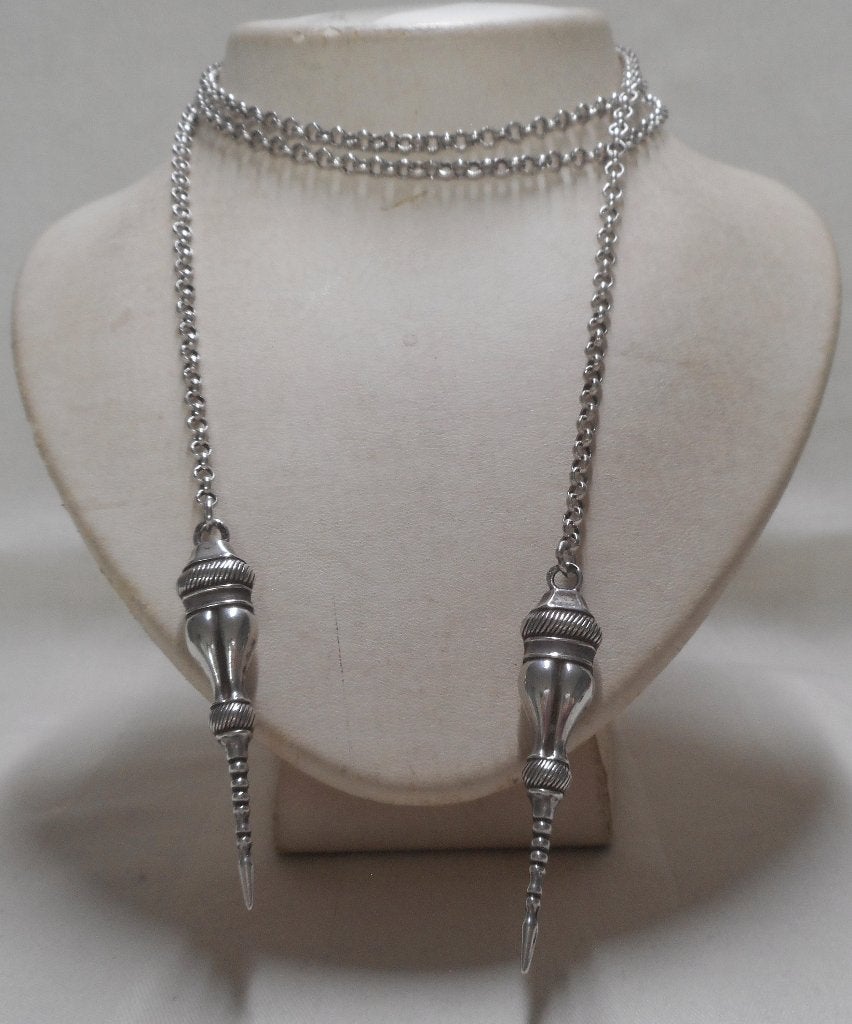 Zilveren jasseron ketting met breidoppen hooikaas nr.336, Met hanger, Verzenden, Zo goed als nieuw, Zilver