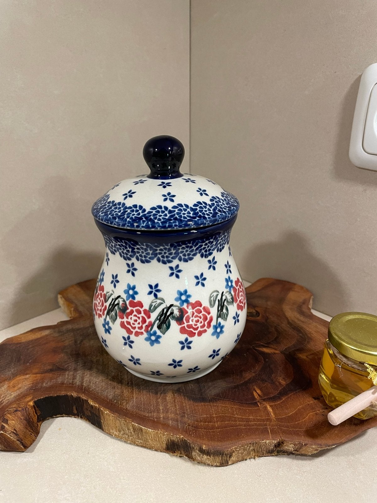 Bunzlau Nieuwe Voorraadpot - 17 cm hoog, 9 cm doorsnee, Nieuw, Ophalen of Verzenden, Voorraadpot, Steen/keramiek