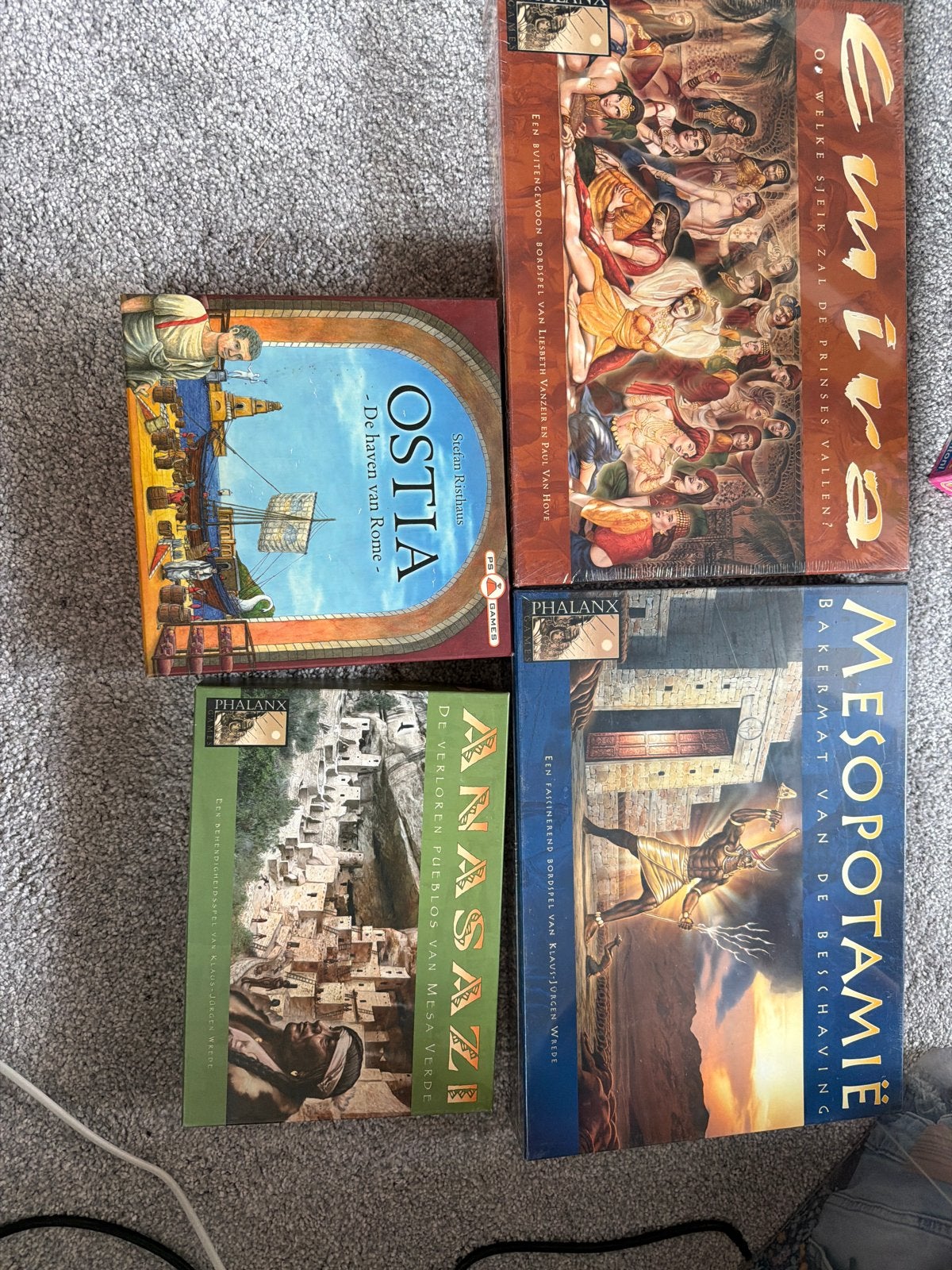 Bordspellen: Ostia, Emira, Anasazi, Mesopotamië, Hobby en Vrije tijd, Gezelschapsspellen | Bordspellen, Drie of vier spelers, Ophalen