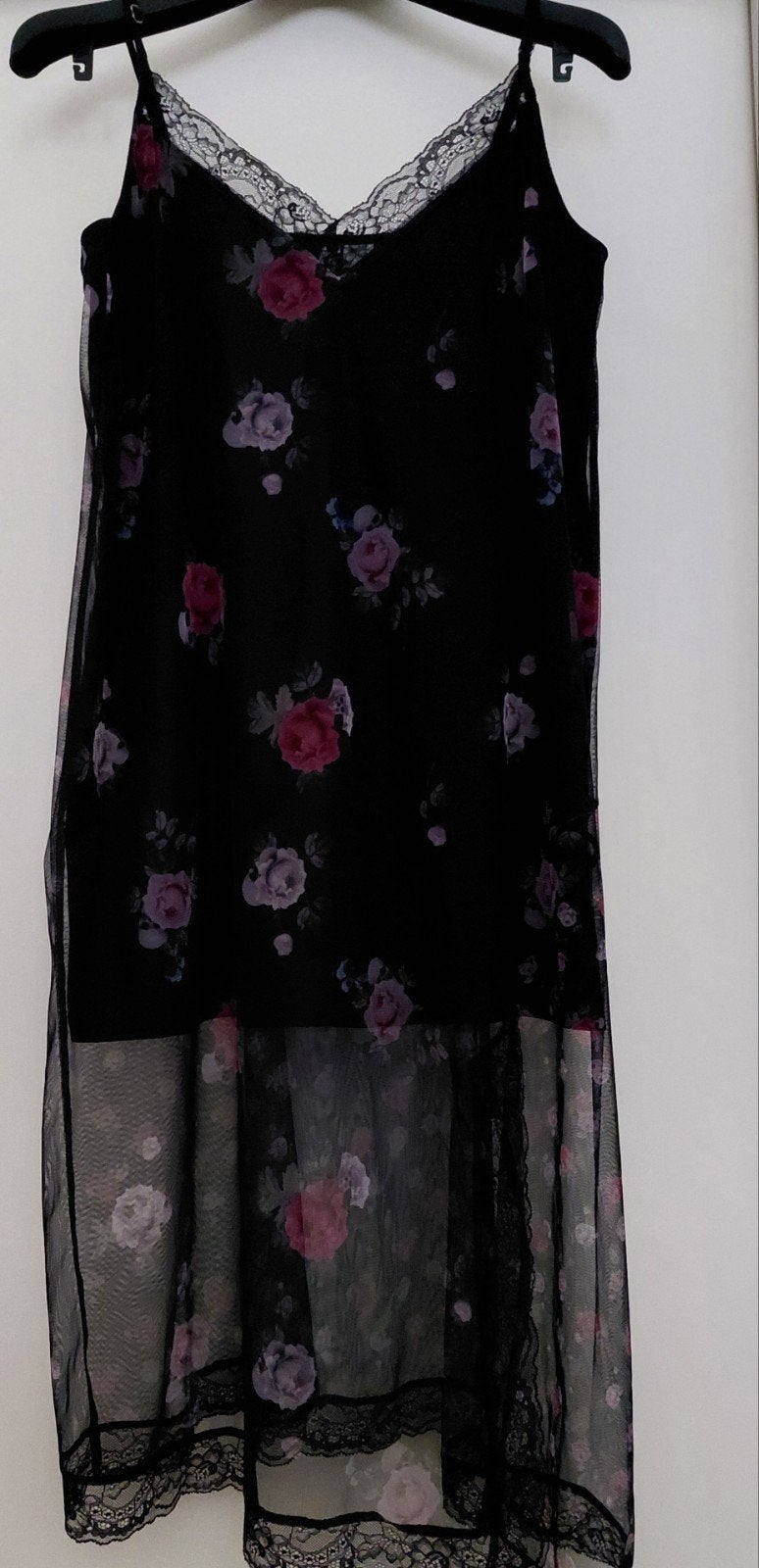 H&M Divided Zwart Bloemen Jurkje met Kant Maat L, Kleding | Dames, Jurken, Ophalen of Verzenden