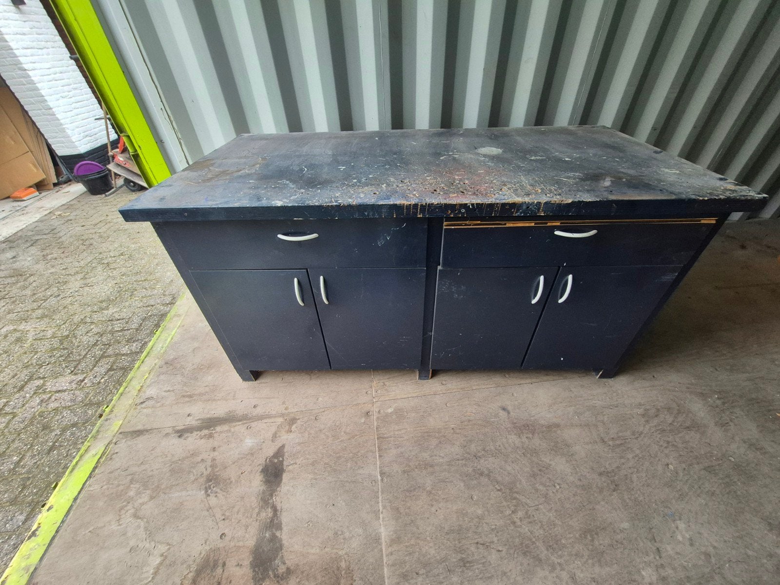 Stevige Werkbank met Opbergruimte - 179x84cm, Ophalen of Verzenden, Gebruikt, 70 tot 120 cm