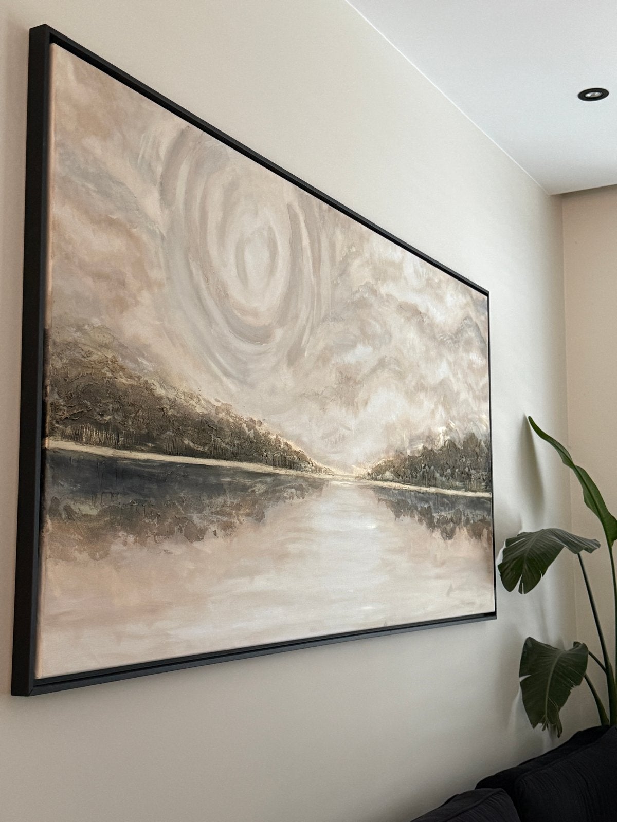 Groot textuur schilderij hotel chique goud met baklijst, Ophalen