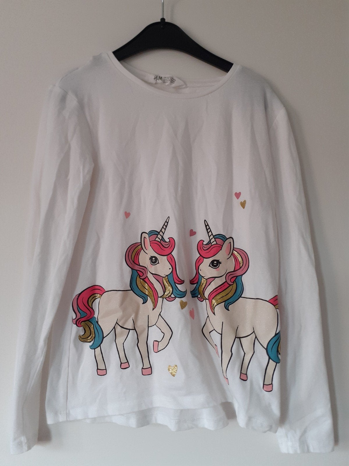 zgan unicorn shirt met lange mouwen maat 134/140, Meisje, H&M, Ophalen of Verzenden, Zo goed als nieuw