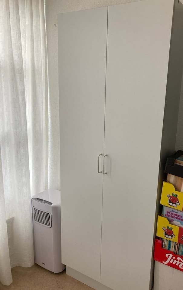 Witte IKEA opbergkast met planken, Ophalen, Gebruikt, 200 cm of meer, 50 tot 100 cm