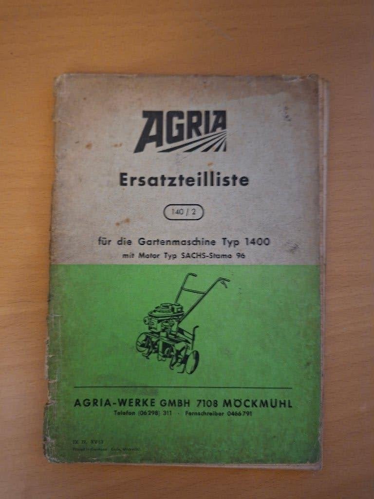 Onderdelenboek Agria 1400 met motor Sachs Stamo 96, Boeken, Ophalen of Verzenden, Gelezen, Tractor en Landbouw