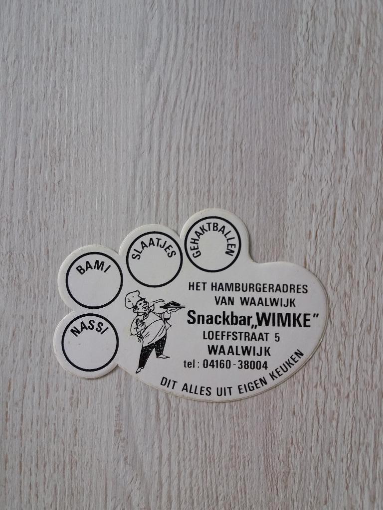 sticker Snackbar WIMKE te Waalwijk, Ophalen of Verzenden, Zo goed als nieuw, Bedrijf of Vereniging