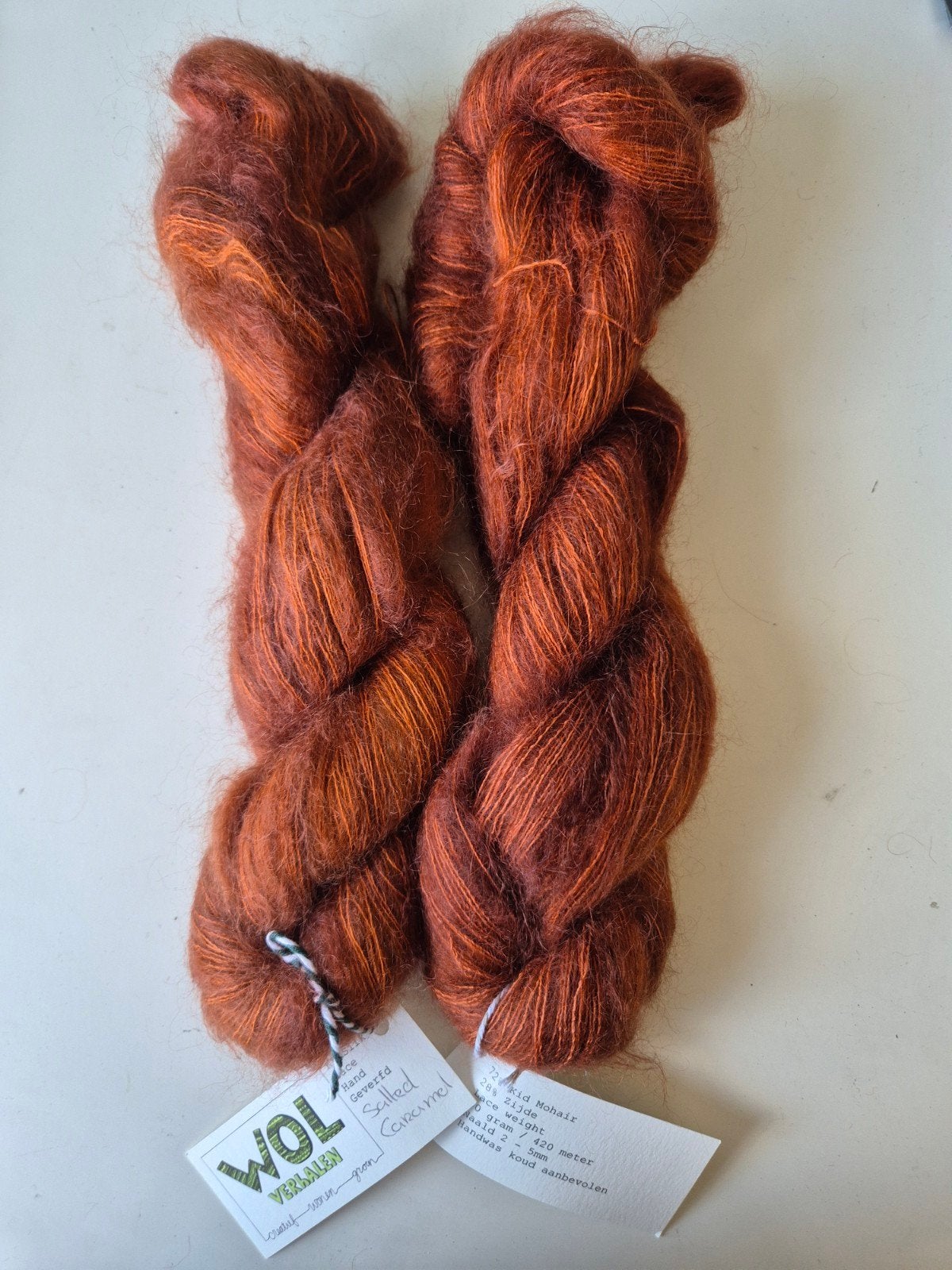 Wolverhalen Kidsilk lace mohair kleur Salted caramel, Ophalen of Verzenden, Nieuw, Breien of Haken, Wol of Garen